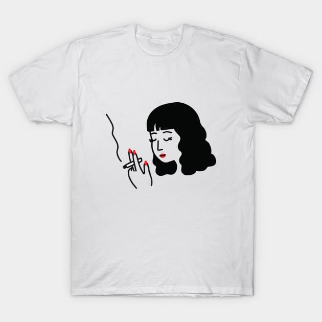 Smoking Girl T-Shirt by Ashleigh Green Studios